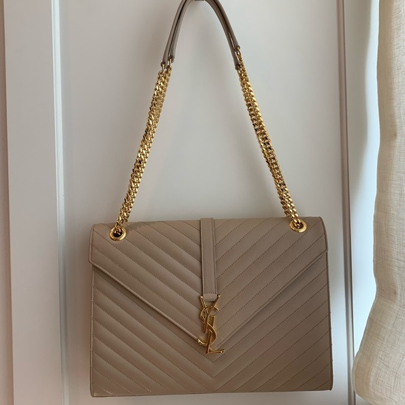 Saint Laurent V-Flap Large Envelope Shoulder Bag - Picture 1 of 16